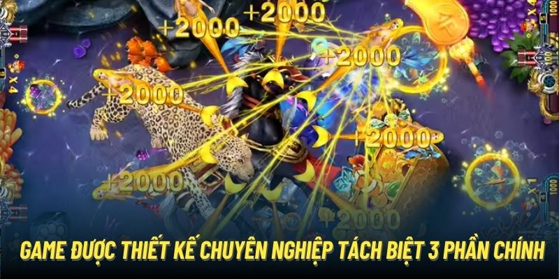 Game được thiết kế chuyên nghiệp tách biệt 3 phần chính